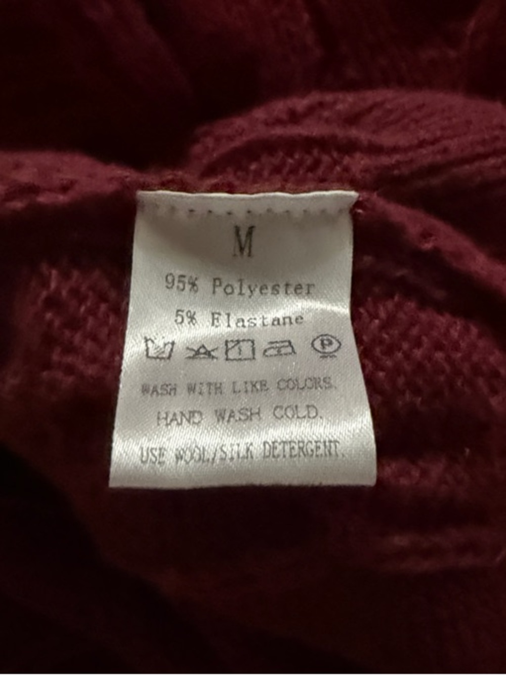 Hooded Cable-Knit Long Cardigan Sweater - Raspberry Maroon - Picture 10 of 10
